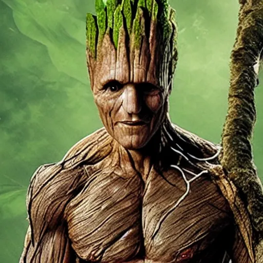 Image similar to woody harrelson as groot,