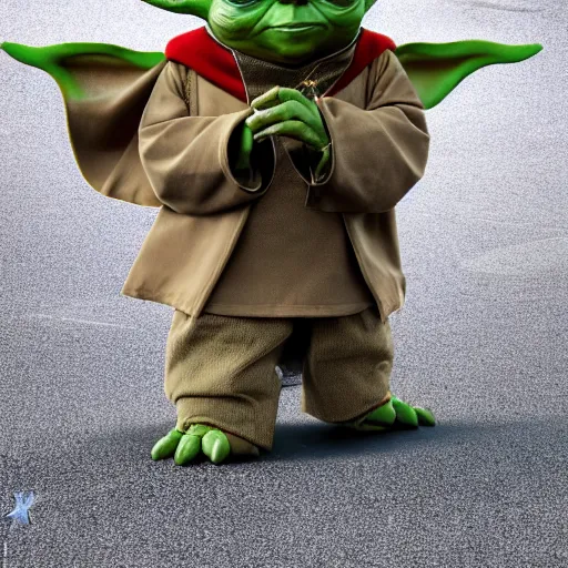 Image similar to yoda wearing a star trek uniform, photo, 8k