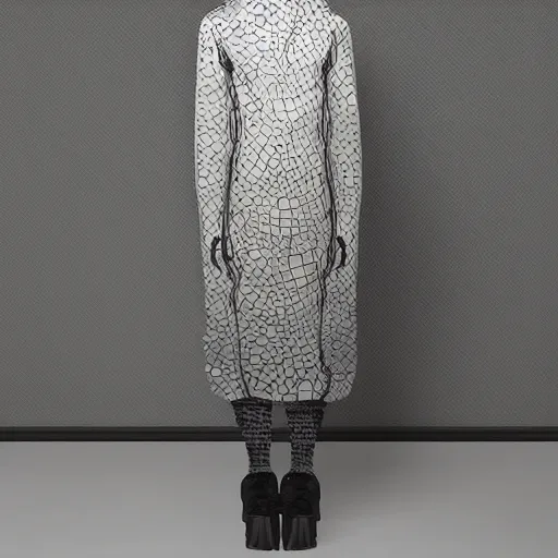 Image similar to fungal wrapped voronoi weaved funeral garment