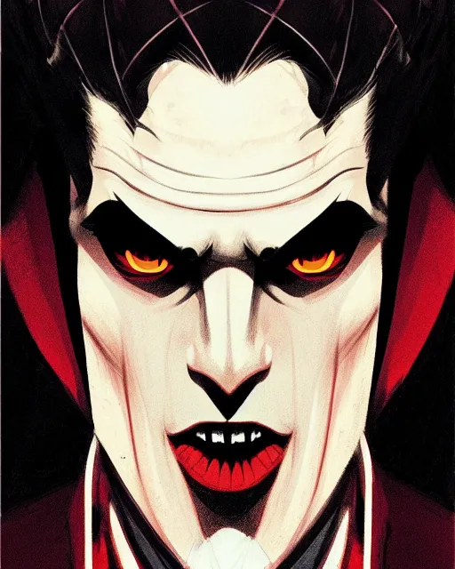 Image similar to handsome vampire prince with crown, symmetrical face, evil, portrait, cinematic, dramatic, powerful, super detailed and intricate, by koson ohara, by darwyn cooke, by greg rutkowski, by satoshi kon