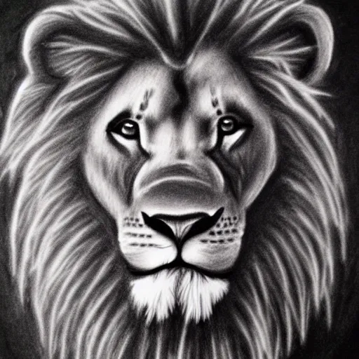 Original White Charcoal Lion Drawing+Progress Photos — Steemit