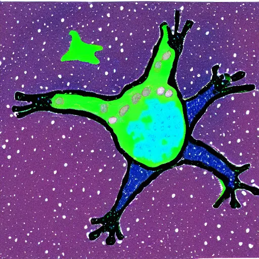 Image similar to the galaxy in the shape of a frog drawn on mspaint