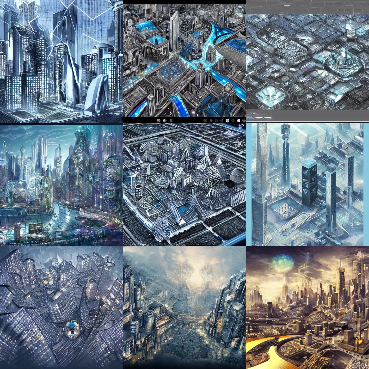 Prompt: a city made of diamonds, futuristic, highly intricate, trending on art station