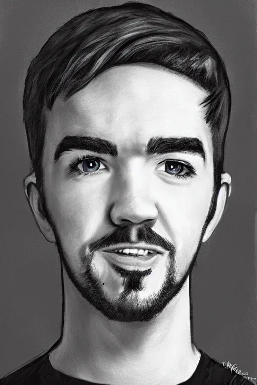 Image similar to Sean McLoughlin, Jacksepticeye, Irish Youtuber, solo portrait, gigachad, grayscale 🎨🖌️