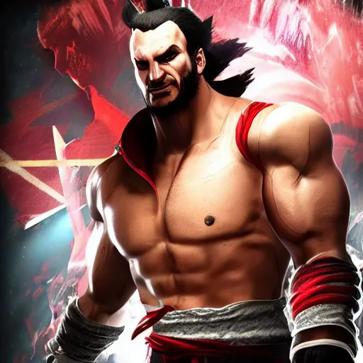 Image similar to bakir izetbegovic as tekken 7 character, unreal engine