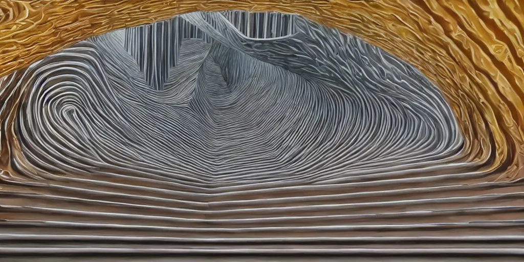 Prompt: infinite stairs, mind - blowing illusion painting by tomek setowski