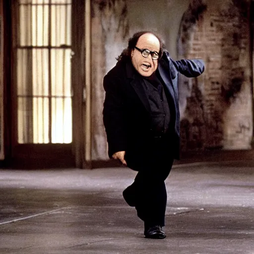 Image similar to A still of Danny Devito in Schindler's List