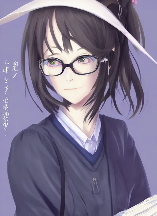 Prompt: portrait of the depressed librarian, anime fantasy illustration by tomoyuki yamasaki, kyoto studio, madhouse, ufotable, trending on artstation