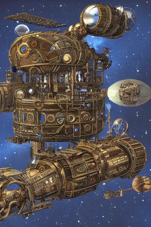 Image similar to steampunk space station