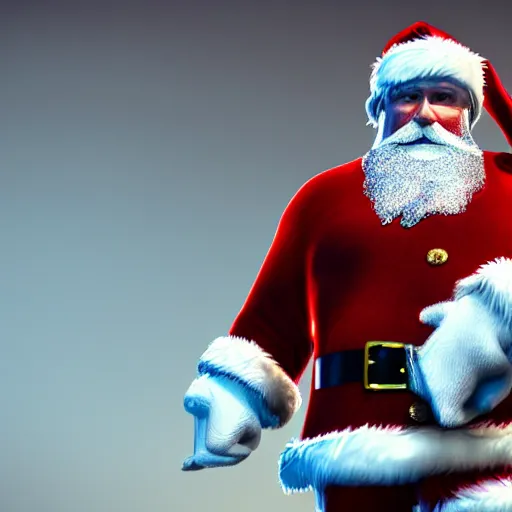 Image similar to high quality photo of santa claus as a gangsta, movie still, cinematic, 8 k, unreal engine, 3 d render