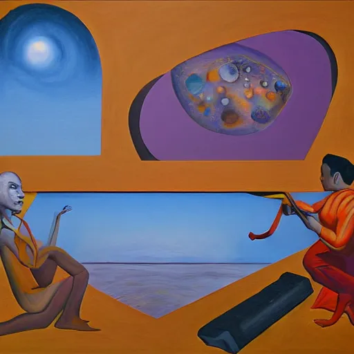 Image similar to humanities limits, surrealist painting