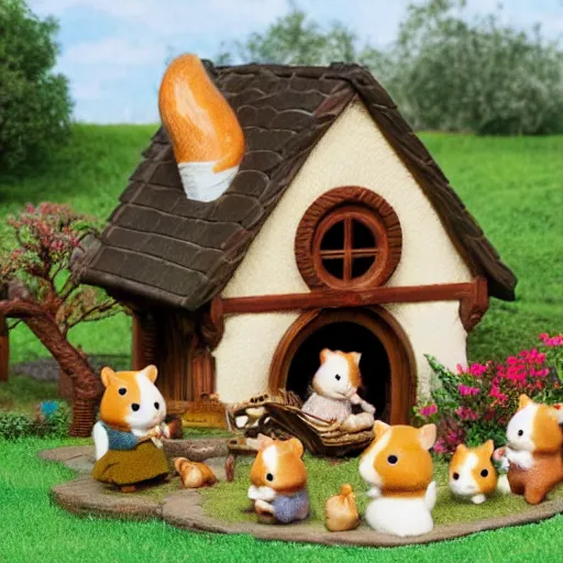 Image similar to lord of the rings calico critters in the shire