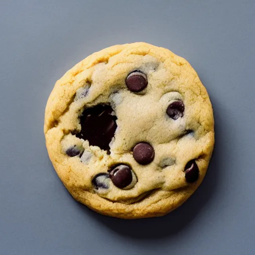 Prompt: the moon as a chocolate chip cookie, 4k food photograph