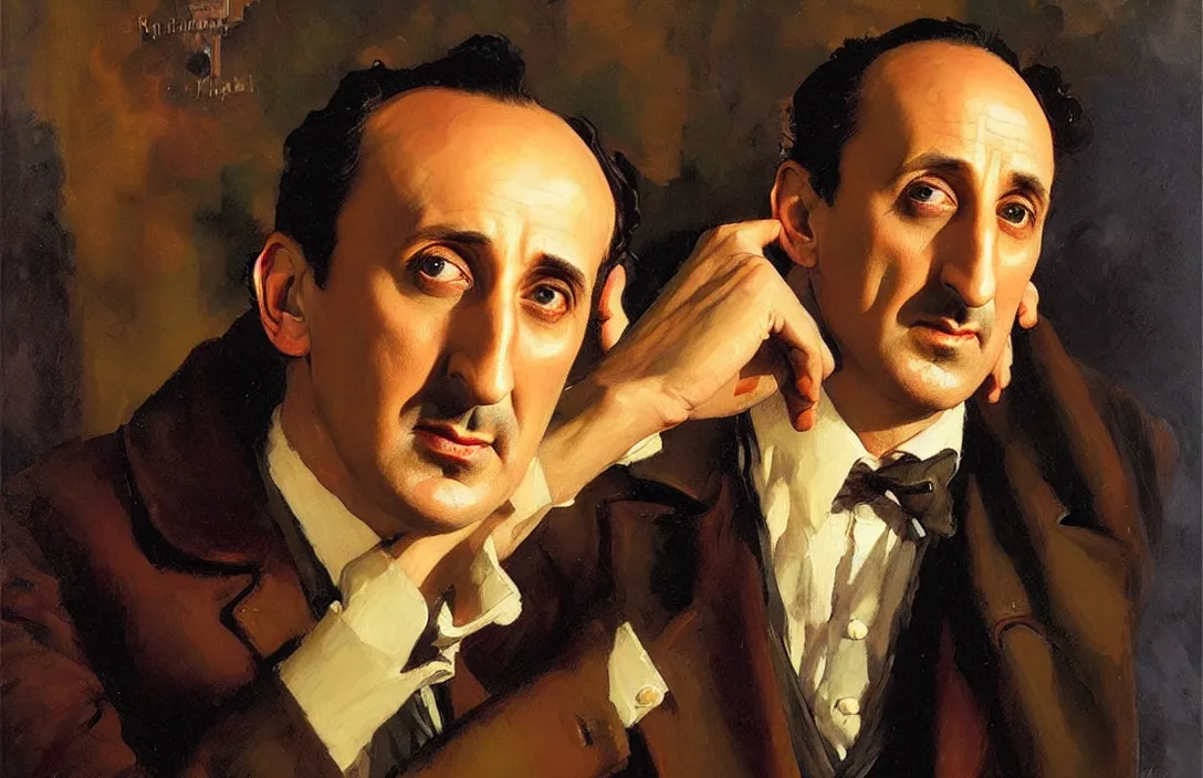 Prompt: portrait of basil rathbone as sherlock holmesl!!!!!!!!!!!!!!!!!!!!!!!!!!!, detailed face, detailed painting,, epic lighting, by ilya repin, phil hale and kent williams