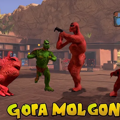 Prompt: gorn video game