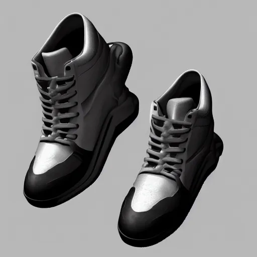 Image similar to sneakers by giger, 3d high octane render