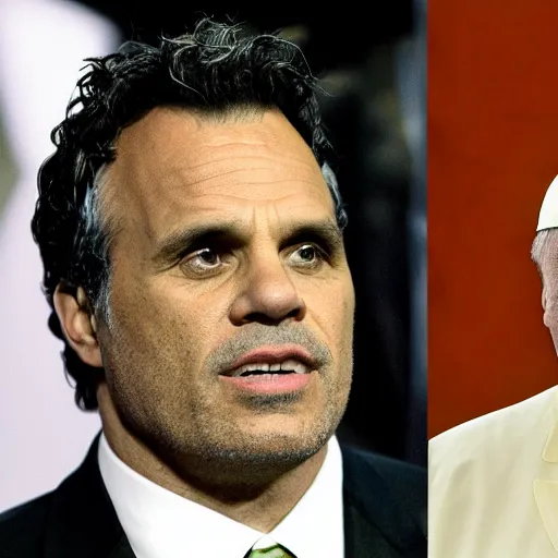 Prompt: the hulk as the pope, mark ruffalo