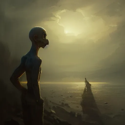 Prompt: handsome squidward, dramatic lighting, cinematic, establishing shot, extremly high detail, photorealistic, cinematic lighting, artstation, style by greg rutkowski