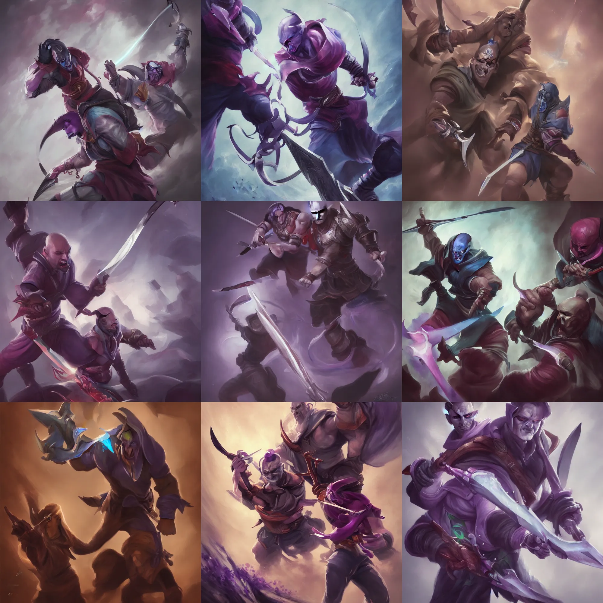 A Beautiful Painting Of Anti Mage Wielding Two Glaives Stable