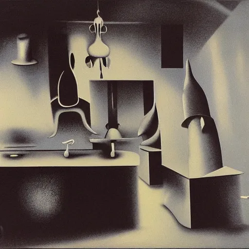 Prompt: kitchen, by yves tanguy