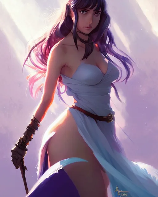 Image similar to ana de armas as a sorceress, fantasy, portrait shinkai makoto studio ghibli studio key hideaki anno sakimichan stanley artgerm lau rossdraws james jean marc simonetti elegant highly detailed digital painting artstation pixiv