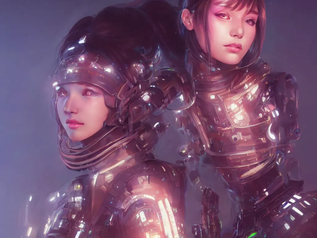 Image similar to portrait futuristic solider girl, in future tokyo towertop, ssci - fi, fantasy, intricate, very very beautiful, elegant, human anatomy, neon light, highly detailed, digital painting, artstation, concept art, smooth, sharp focus, illustration, art by ayanamikodon and alphonse mucha and tan zi and wlop