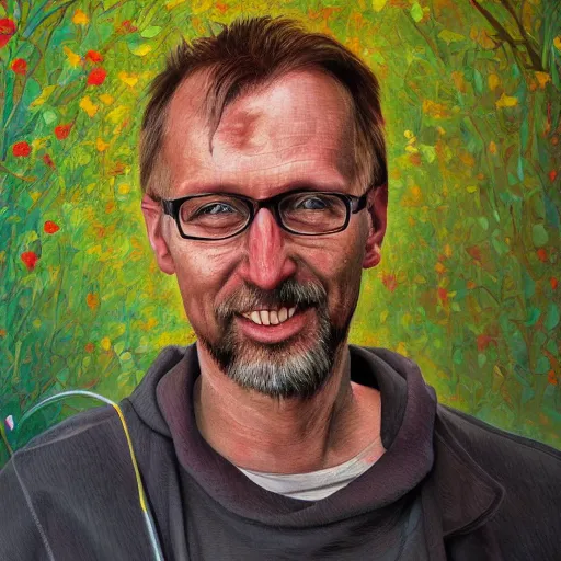 Prompt: painting of jurgen schmidhuber