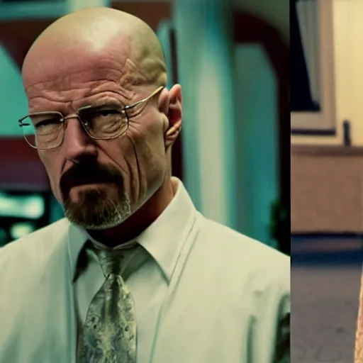 Prompt: Walter White at his quinceanera, cinematic shot, film still, wide shot