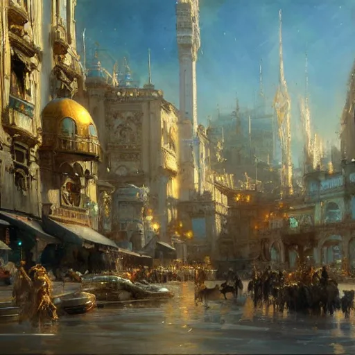 Image similar to detailed cinematic wide shot of milano, ultra realistic, spring light, painting by gaston bussiere, craig mullins, j. c. leyendecker