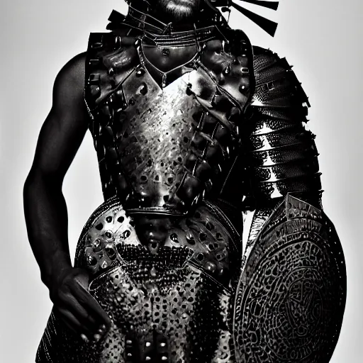 Image similar to a portrait of a beautiful young moroccan male wearing an alexander mcqueen armor made of carbon , photographed by andrew thomas huang, artistic