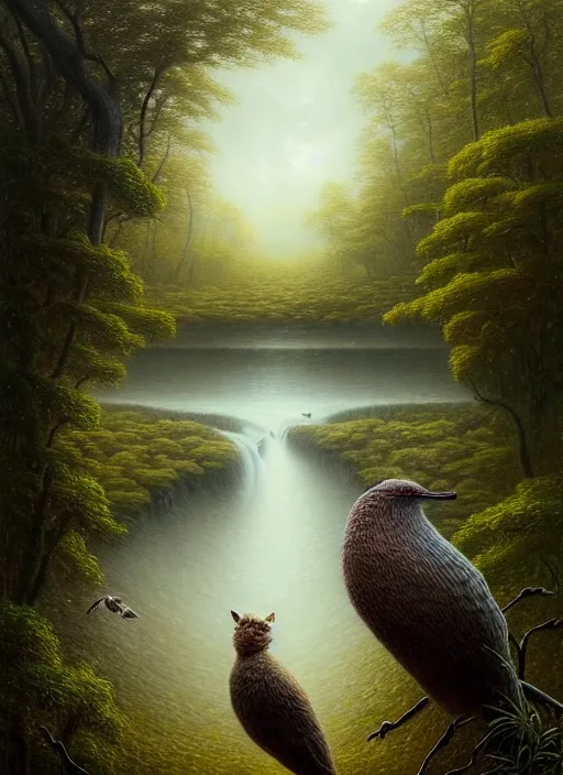 Image similar to a hyper-detailed 3d render like a Oil painting of Nature witnessing itself through all animals, surrealism!!!!! surreal concept art, beautiful!!!!, lifelike, photorealistic, digital painting, aesthetic, smooth, sharp focus, Artstation HD, by Greg Rutkowski, Chris Tulloch McCabe, Valentina Remenar and Asher Duran,