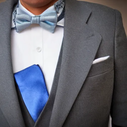 Image similar to blue salamander in a grey tuxedo and a bowtie, character icon