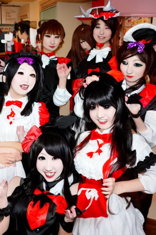 Image similar to Japanese maid cafe, Halloween, cosplay