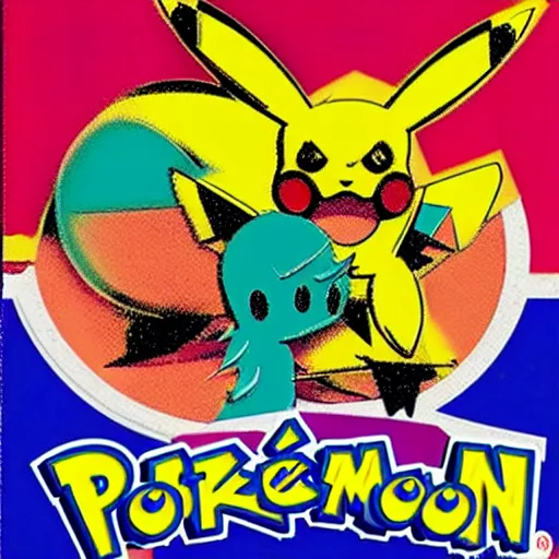 Prompt: pokemon gold version cover art in the style of andy warhol