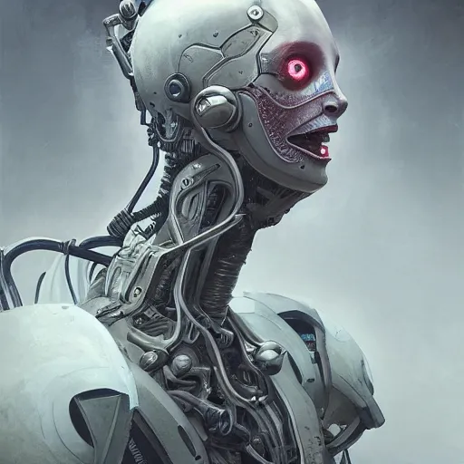 Image similar to low angle shot of a cyberpunk gazmask robot character, intricate, elegant, highly detailed, centered, digital painting, artstation, concept art, smooth, sharp focus, illustration, artgerm, Tomasz Alen Kopera, Peter Mohrbacher, donato giancola, Joseph Christian Leyendecker, WLOP, Boris Vallejo