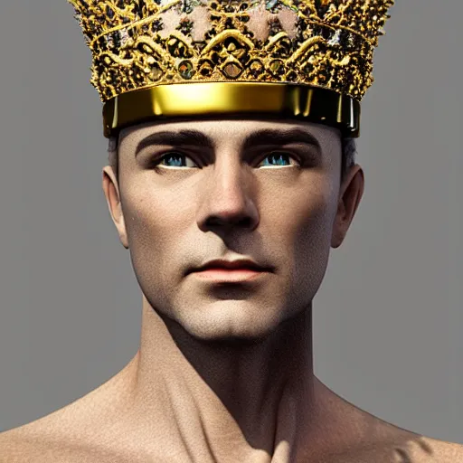 Prompt: 007 with a diamond jeweled crown with a golden crown, photo-realistic, highly detailed, 8k, in the art style of Filip Hodas, 8k