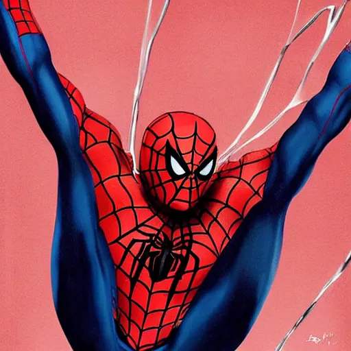 Prompt: Spiderman painted by Robin Eley