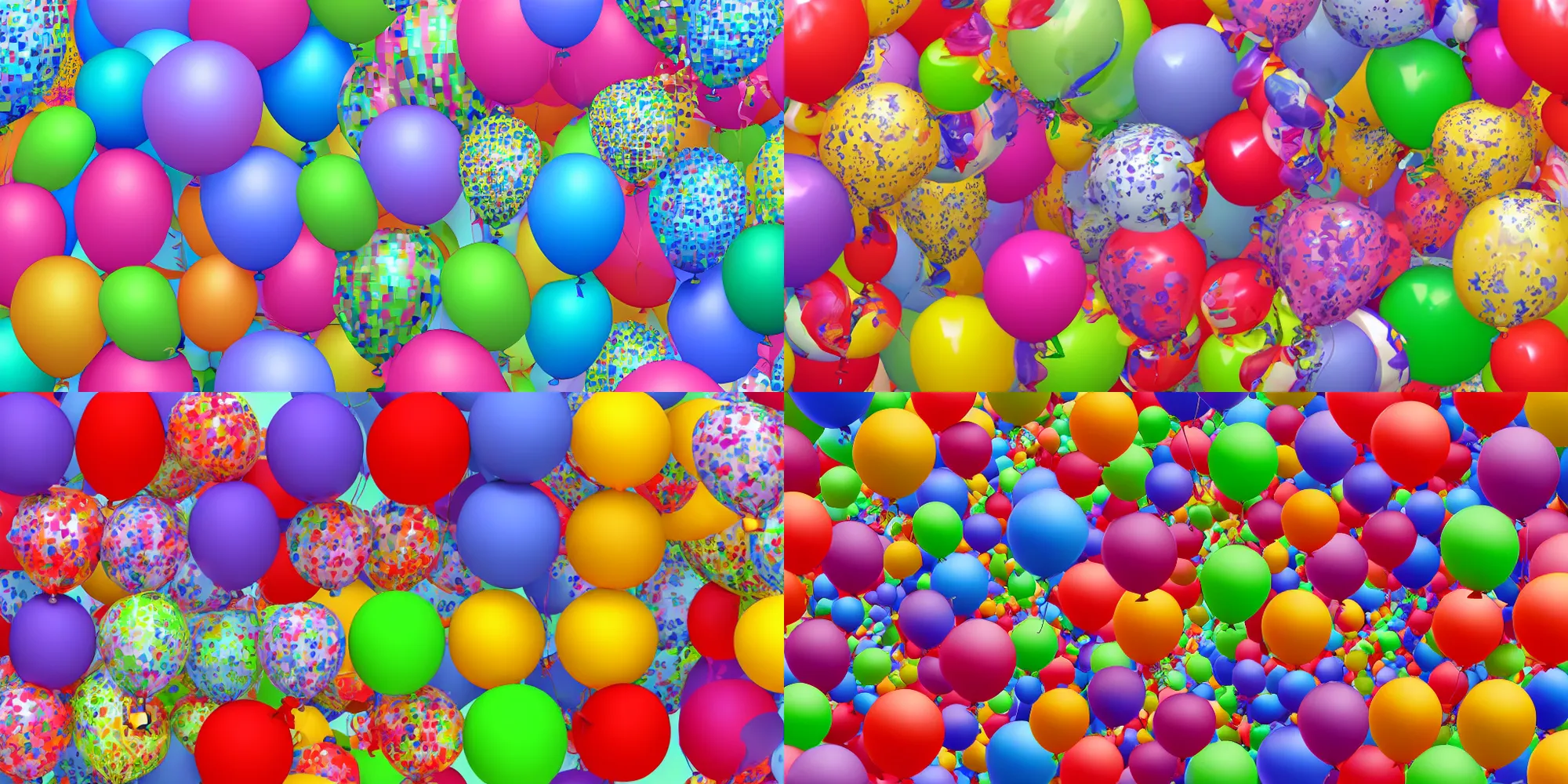 Prompt: 3d stereogram of a bunch of balloons
