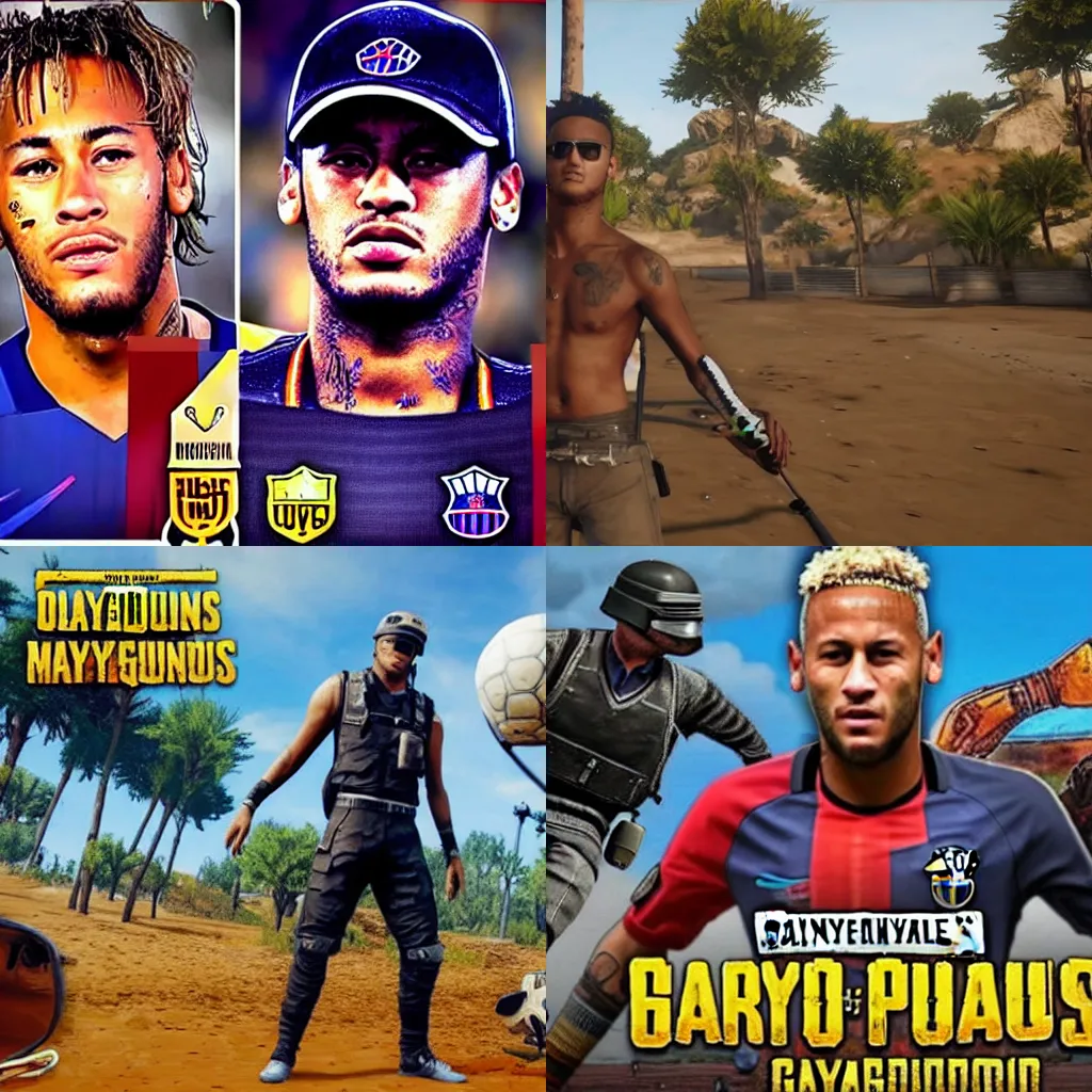 Prompt: Neymar on PUBG gameplay