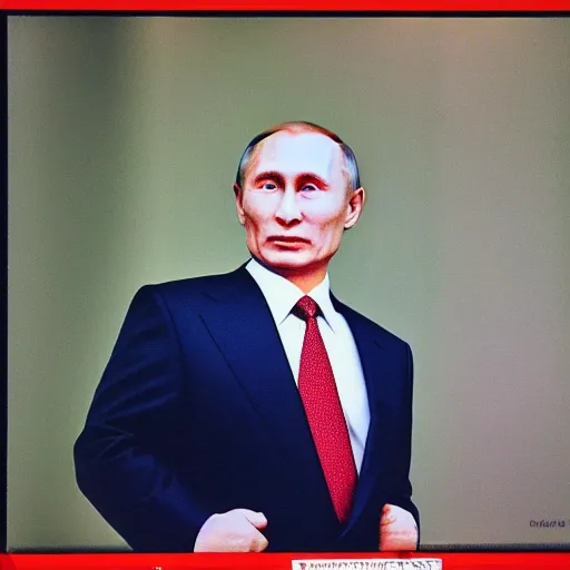 Image similar to sony 35mm photo of kim jong putin. Soft light, high quality