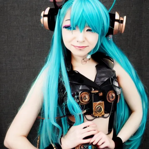 Image similar to hatsune miku, steampunk