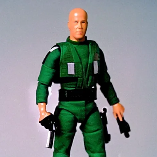 Prompt: photo of an unreleased GI JOE prototype action figure from 1985.