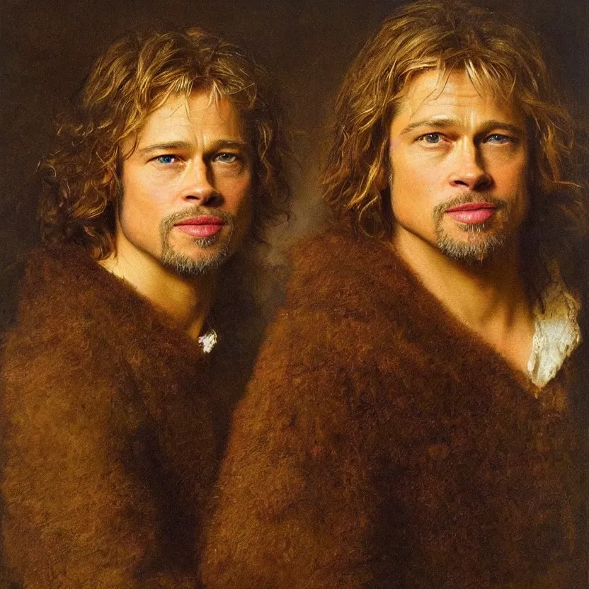 A beautiful portrait of Brad Pitt by Rembrandt van | Stable Diffusion ...