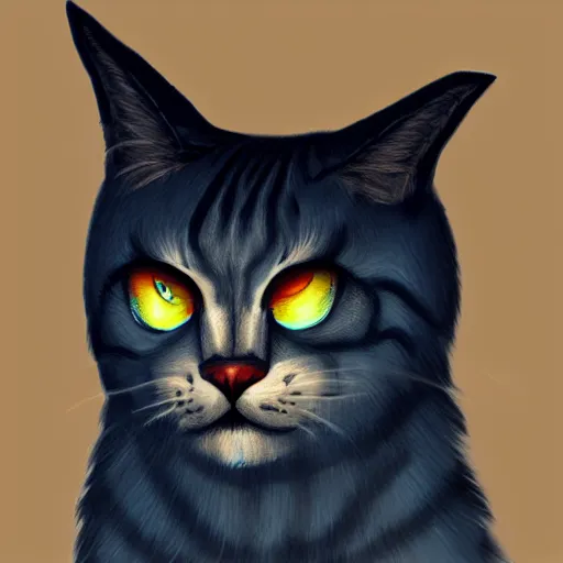 Prompt: Siames Lunatic cat, concept art, arcane style, portrait, brush strokes