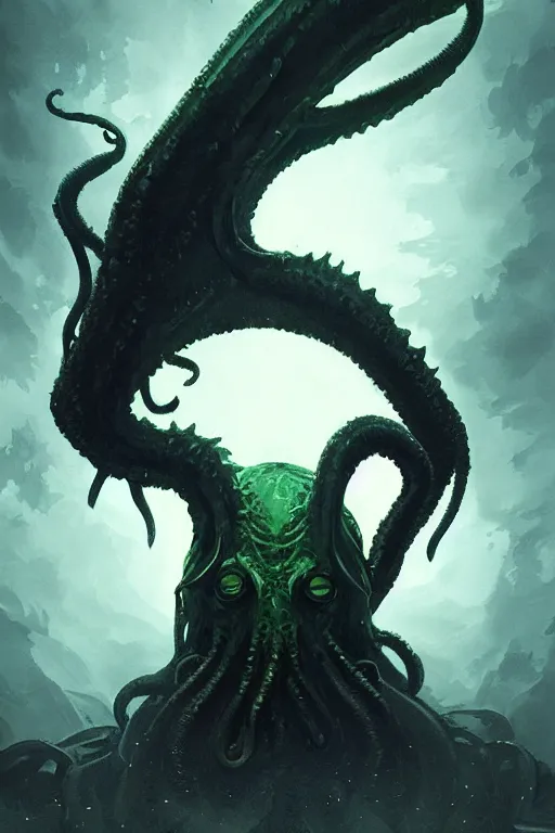 Prompt: cthulhu, digital art, in the style of greg rutkowski, trending on artstation