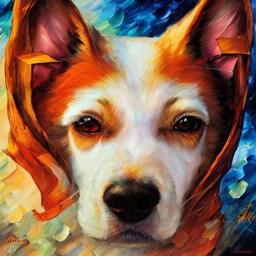 Image similar to very guilty dog by arthur adams, charlie bowater, leonid afremov, chiho ashima, karol bak, david bates, tom chambers