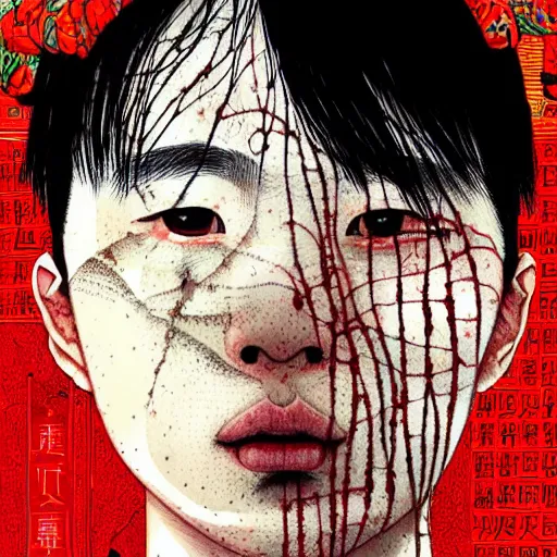 Prompt: a chinese prisoner, beautiful, detailed portrait, intricate complexity, by conrad roset and takato yamamoto and jean dubuffet and daniel johnston, 4 k, beautiful, cinematic dramatic atmosphere, sharp focus