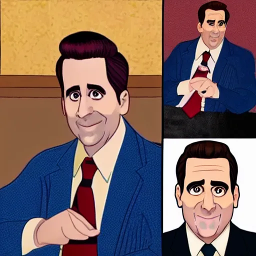 Image similar to Michael Scott as a Disney character