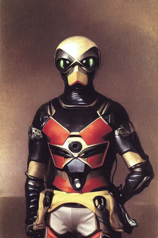 Image similar to portrait of a kamen rider rx, full set of equipment, helmet, majestic, solemn, by bouguereau