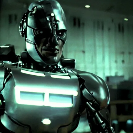 Prompt: movie still of super hero cyborg, cinematic composition, cinematic light, criterion collection, by edgar wright